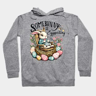 Somebunny Is Eggspecting Cute Pregnancy Reveal Design Hoodie